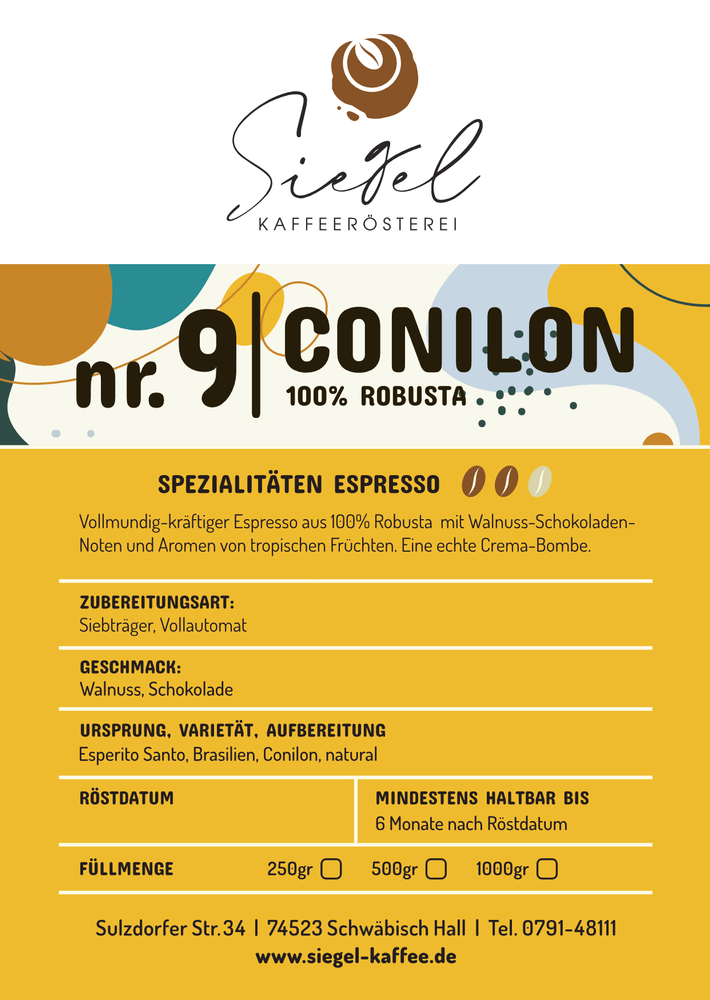 Cafe En Grain Roestkaffee Conilon Robusta Espresso 250 G